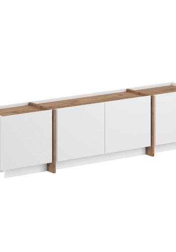 FUNZI LIVING Lowen - Vit, TV-b&auml;nk i atlantisk furu