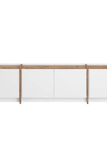 FUNZI LIVING Lowen - Vit, TV-b&auml;nk i atlantisk furu