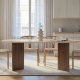 NORDV&Auml;RK Sabella spisebord, oval - sand travertin og brun Venezia valn�d melamin (200x90)