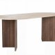 NORDV&Auml;RK Sabella spisebord, oval - sand travertin og brun Venezia valn�d melamin (200x90)