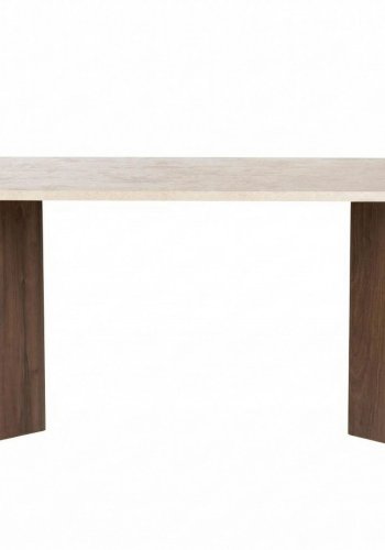 NORDV&Auml;RK Sabella spisebord, oval - sand travertin og brun Venezia valn�d melamin (200x90)