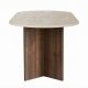 NORDV&Auml;RK Sabella spisebord, oval - sand travertin og brun Venezia valn�d melamin (200x90)