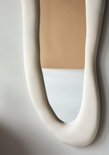 VENTURE DESIGN Louisville spejl 66x185 cm - MDF med beige stof / klart glas