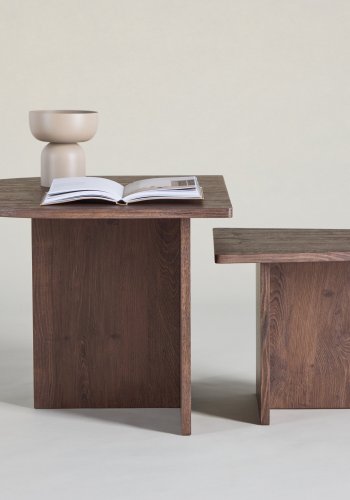 VENTURE DESIGN Sala salongbord 60x45 cm, 40x35 cm - MDF med mokka 3D-papir