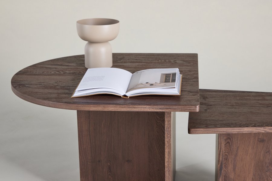 VENTURE DESIGN Sala salongbord 60x45 cm, 40x35 cm - MDF med mokka 3D-papir