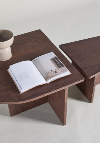 VENTURE DESIGN Sala salongbord 60x45 cm, 40x35 cm - MDF med mokka 3D-papir