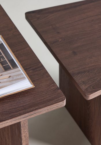 VENTURE DESIGN Sala salongbord 60x45 cm, 40x35 cm - MDF med mokka 3D-papir