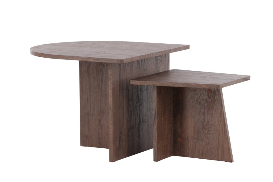 VENTURE DESIGN Sala salongbord 60x45 cm, 40x35 cm - MDF med mokka 3D-papir