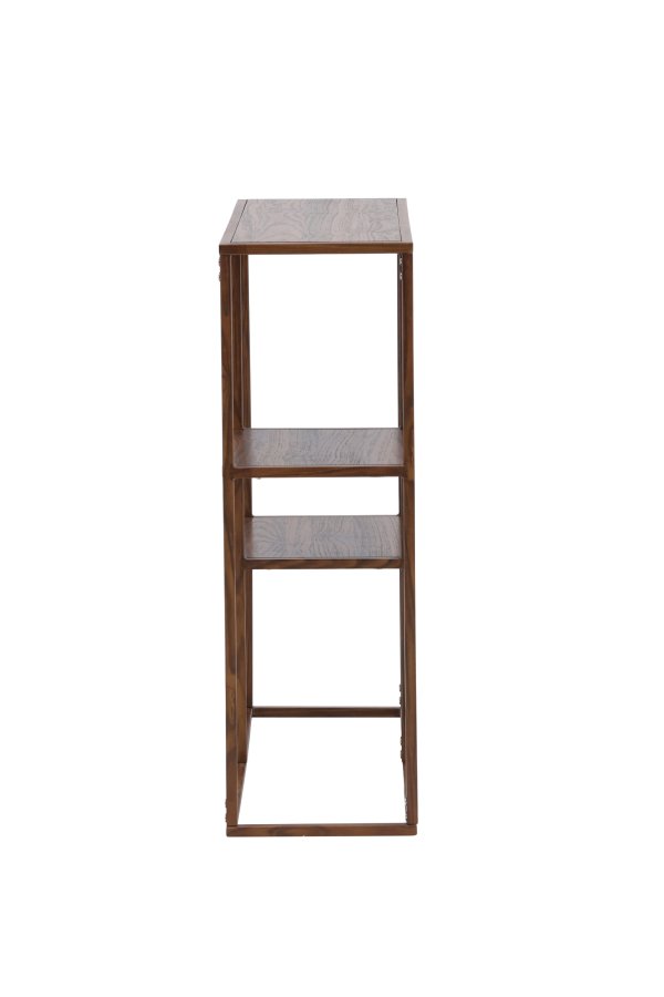 VENTURE DESIGN Staal reol - MDF og st�l med valn�d 3D-papir (H:81)