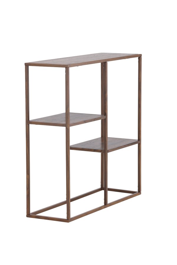 VENTURE DESIGN Staal reol - MDF og st�l med valn�d 3D-papir (H:81)