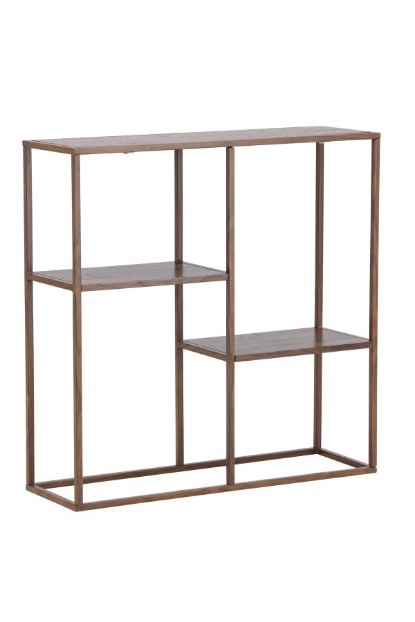 VENTURE DESIGN Staal reol - MDF og st�l med valn�d 3D-papir (H:81)