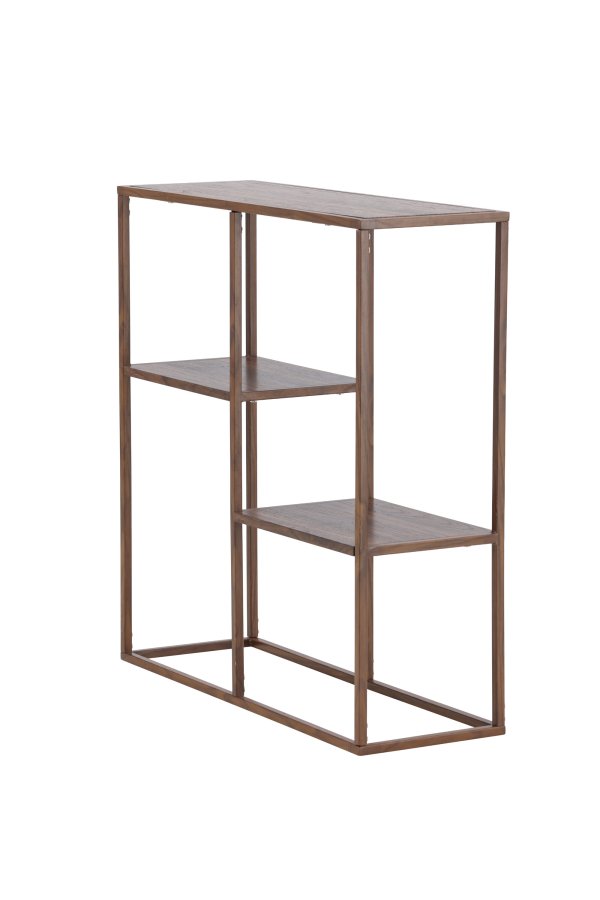 VENTURE DESIGN Staal reol - MDF og st�l med valn�d 3D-papir (H:81)