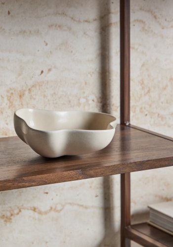 VENTURE DESIGN Staal reol - MDF og st�l med valn�d 3D-papir (H:81)