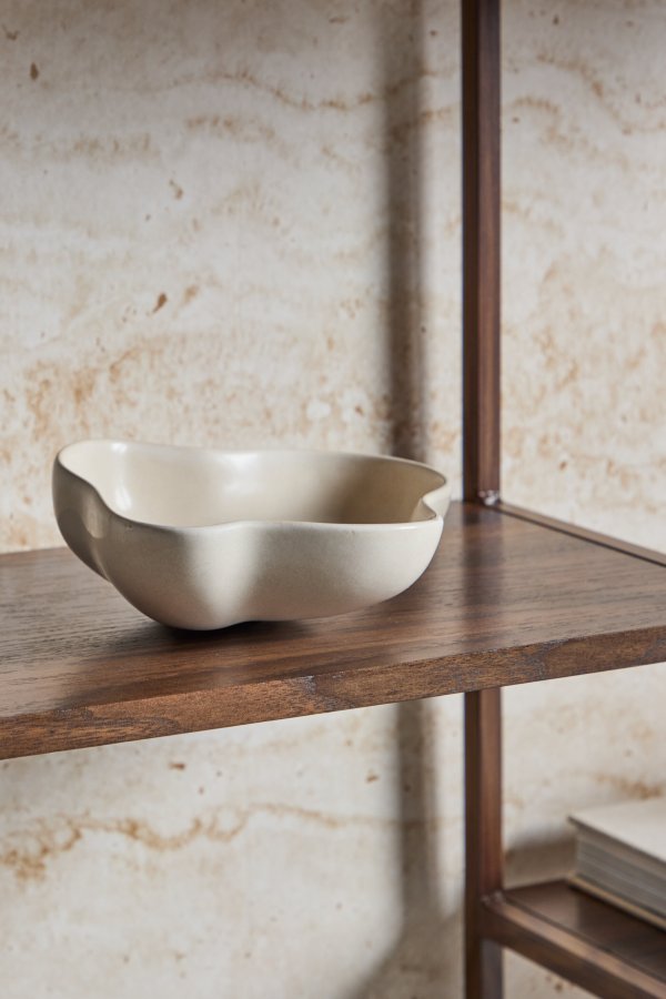 VENTURE DESIGN Staal reol - MDF og st�l med valn�d 3D-papir (H:81)