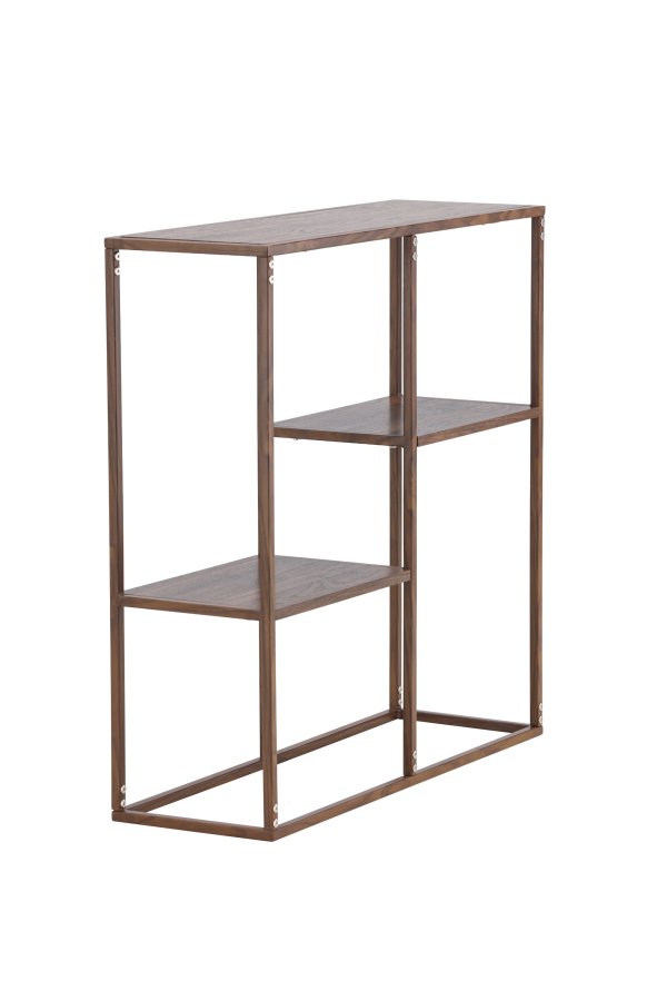 VENTURE DESIGN Staal reol - MDF og st�l med valn�d 3D-papir (H:81)