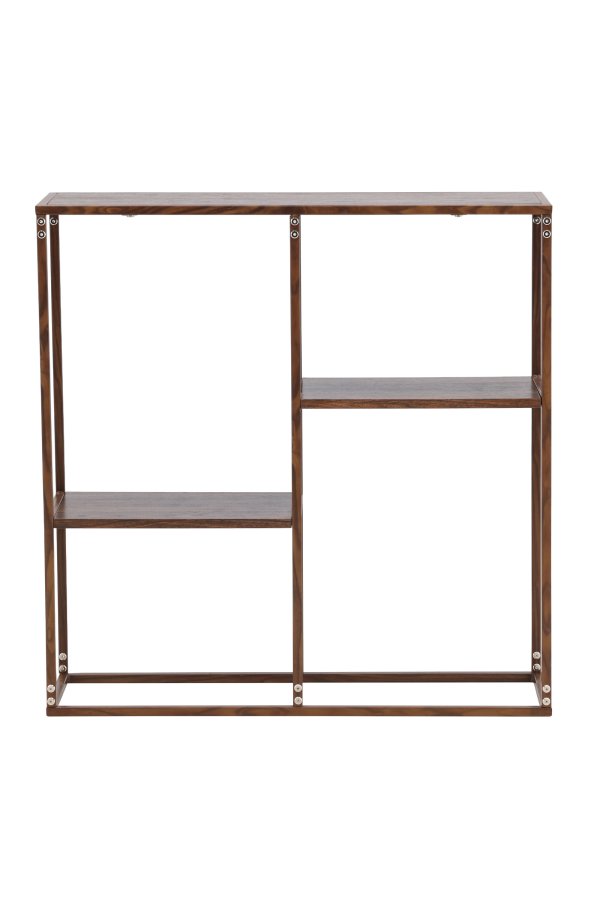 VENTURE DESIGN Staal reol - MDF og st�l med valn�d 3D-papir (H:81)