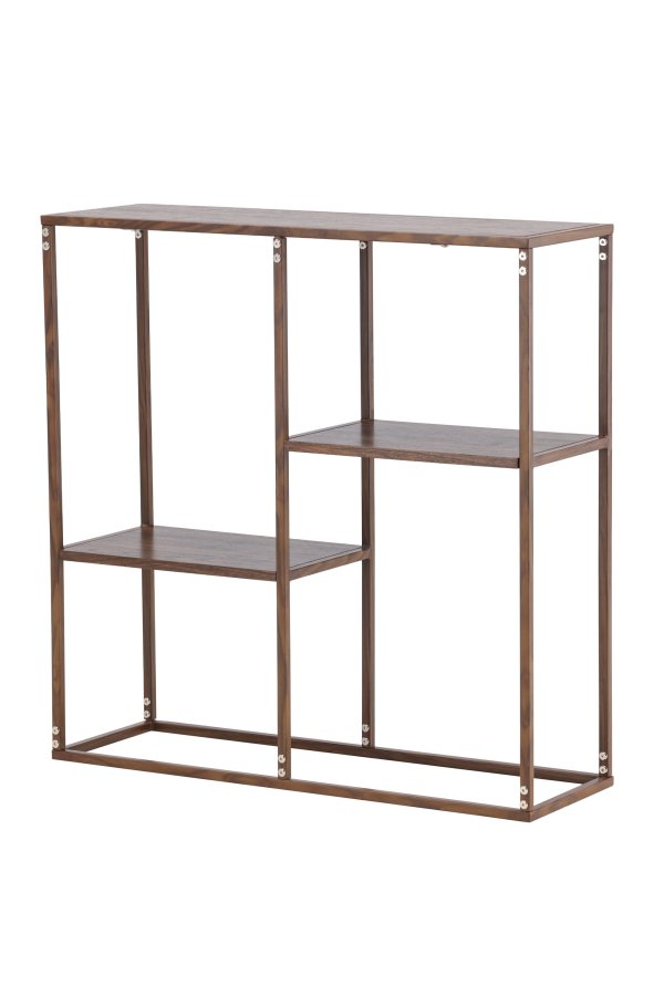 VENTURE DESIGN Staal reol - MDF og st�l med valn�d 3D-papir (H:81)