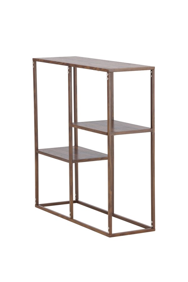 VENTURE DESIGN Staal reol - MDF og st�l med valn�d 3D-papir (H:81)