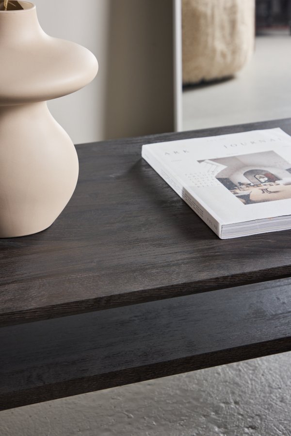 VENTURE DESIGN Telemarket sofabord 110x50x38 cm - MDF med sort 3D-papir