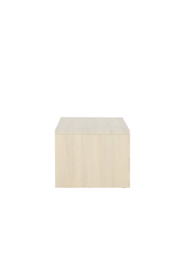 VENTURE DESIGN Telemarket sofabord 110x50x38 cm - MDF med hvidvasket 3D-papir