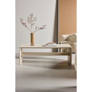 VENTURE DESIGN Telemarket sofabord 110x50x38 cm - MDF med hvidvasket 3D-papir