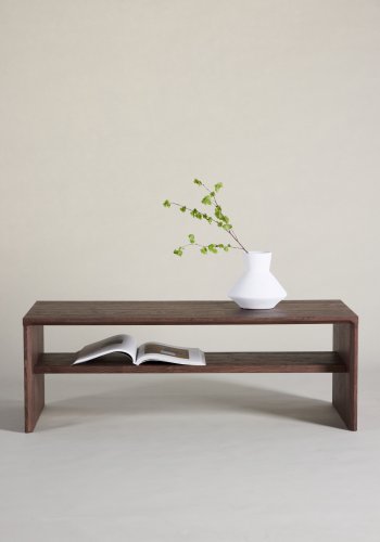 VENTURE DESIGN Telemarket sofabord, m. 1 hylde - mocca 3D-papir (110x50x38)