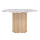 VENTURE DESIGN Tekla spisebord, rund - lysegr� Calacatta look og natur 3D-papir (�120x75)