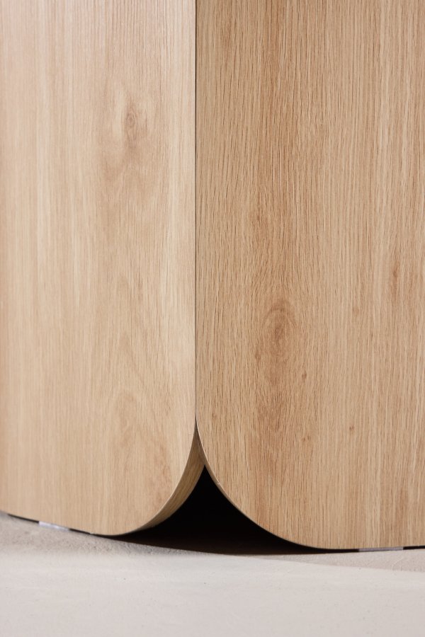 VENTURE DESIGN Tekla spisebord, rund - lysegr� Calacatta look og natur 3D-papir (�120x75)