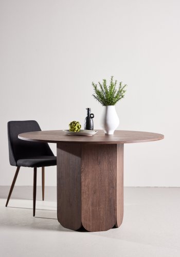 VENTURE DESIGN Tekla spisebord, rund - mocca 3D-papir (�120x75)
