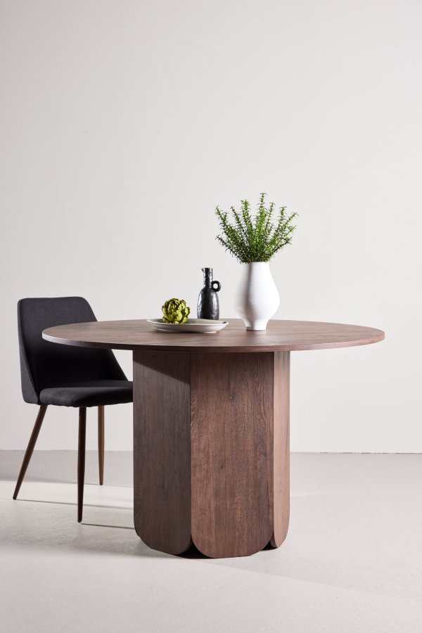 VENTURE DESIGN Tekla spisebord, rund - mocca 3D-papir (�120x75)