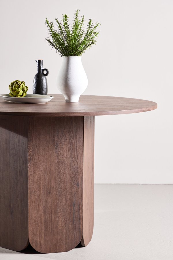 VENTURE DESIGN Tekla spisebord, rund - mocca 3D-papir (�120x75)