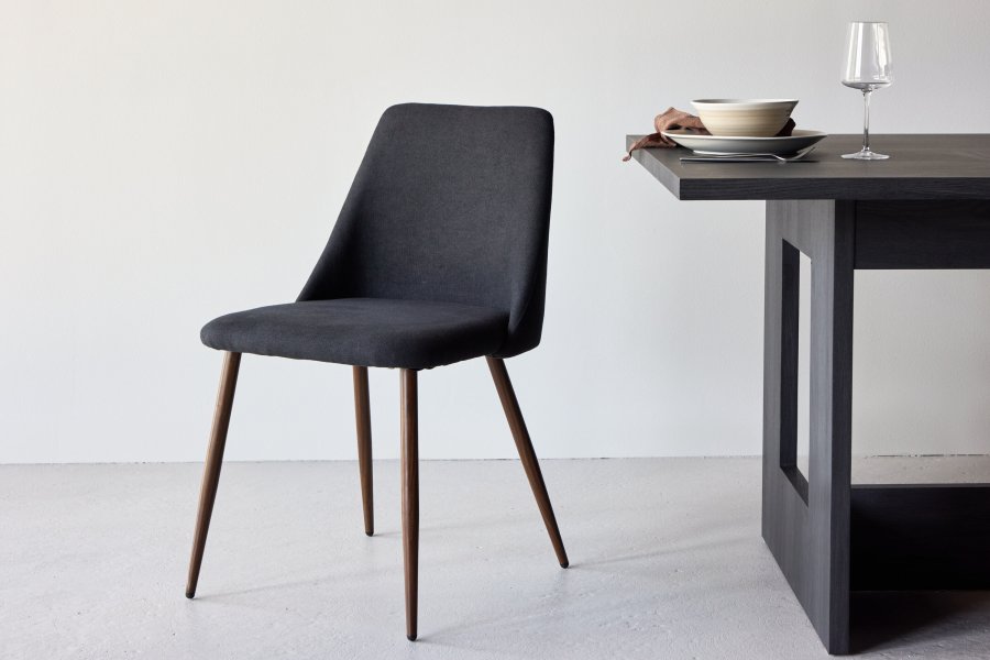 VENTURE DESIGN Night spisebordsstol - sort hr og stl med mocca 3D-papir