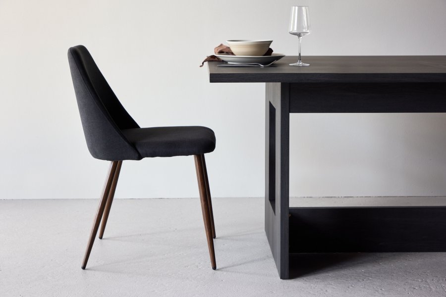 VENTURE DESIGN Night spisebordsstol - sort hr og stl med mocca 3D-papir
