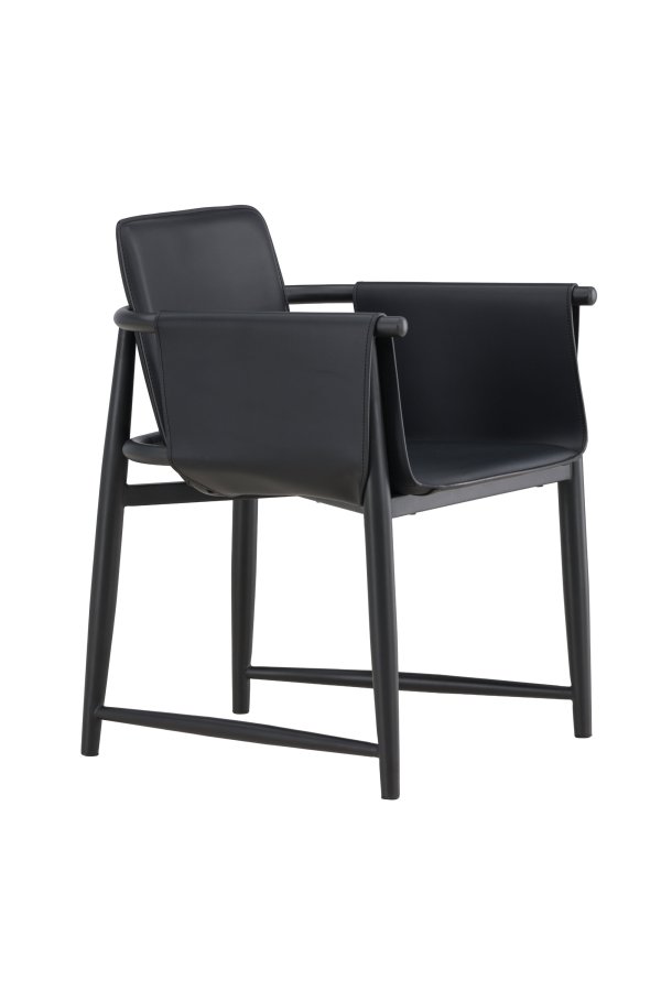 VENTURE DESIGN Bj&auml;re L�nestol 60x61x78 cm - Metalstel / Sort PU