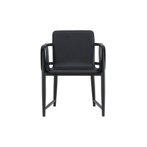 VENTURE DESIGN Bj�re spisebordsstol, m. arml�n - sort polyurethan og sort metal