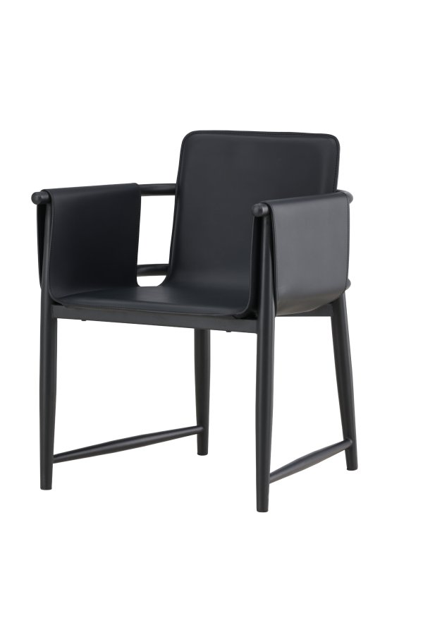 VENTURE DESIGN Bj&auml;re L�nestol 60x61x78 cm - Metalstel / Sort PU