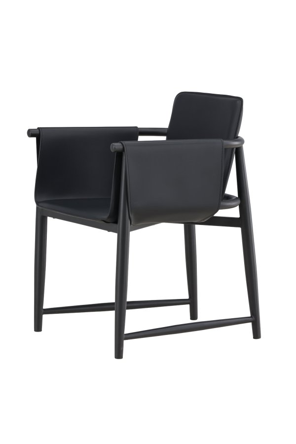 VENTURE DESIGN Bj&auml;re L�nestol 60x61x78 cm - Metalstel / Sort PU