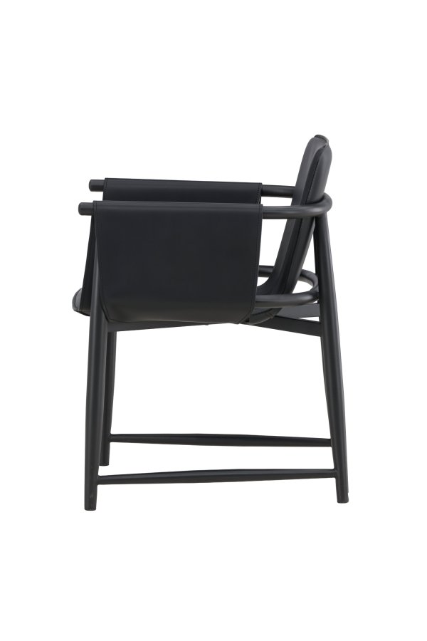 VENTURE DESIGN Bj&auml;re L�nestol 60x61x78 cm - Metalstel / Sort PU