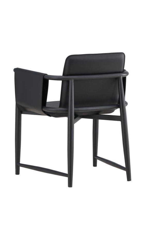 VENTURE DESIGN Bj&auml;re L�nestol 60x61x78 cm - Metalstel / Sort PU