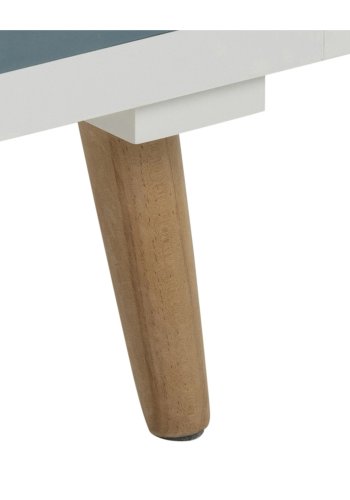 ACT NORDIC Thais Nachttisch - mehrfarbiges MDF und natürliche Kiefer, mit 4 Schubladen 