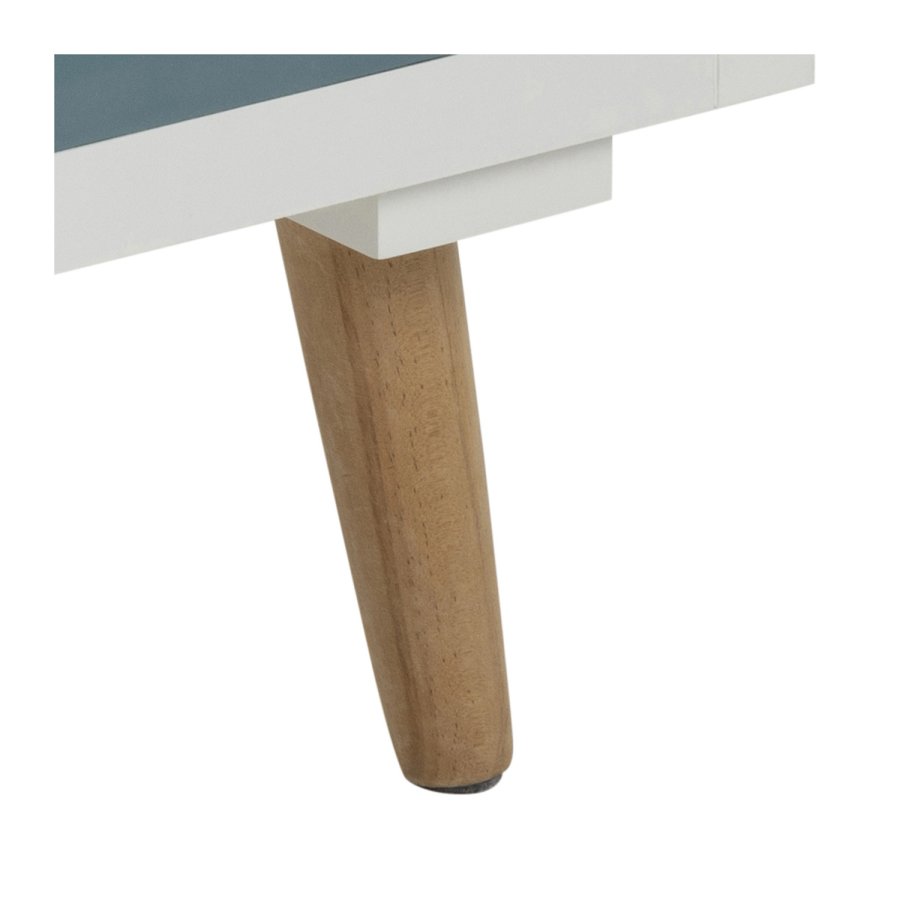 ACT NORDIC Thais Nachttisch - mehrfarbiges MDF und natürliche Kiefer, mit 4 Schubladen 