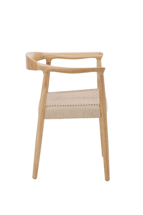 VENTURE DESIGN Lov&ouml;n Spisestole 2-pak - Gummitr�sstel Hvidvasket / Beige Reb