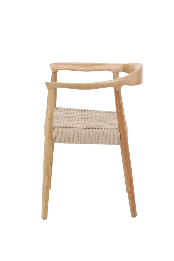 VENTURE DESIGN Lov&ouml;n Spisestole 2-pak - Gummitr�sstel Hvidvasket / Beige Reb