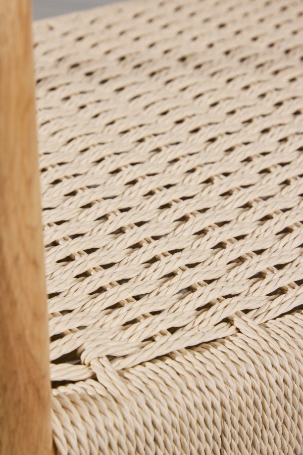 VENTURE DESIGN Lov&ouml;n Spisestole 2-pak - Gummitr�sstel Hvidvasket / Beige Reb