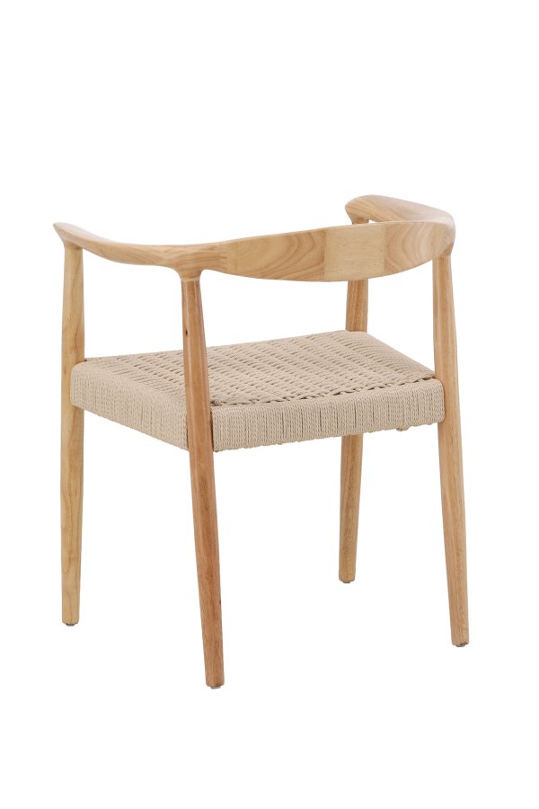 VENTURE DESIGN Lov&ouml;n Spisestole 2-pak - Gummitr�sstel Hvidvasket / Beige Reb