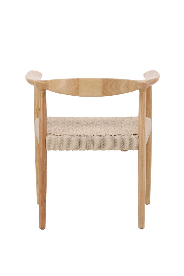 VENTURE DESIGN Lov&ouml;n Spisestole 2-pak - Gummitr�sstel Hvidvasket / Beige Reb