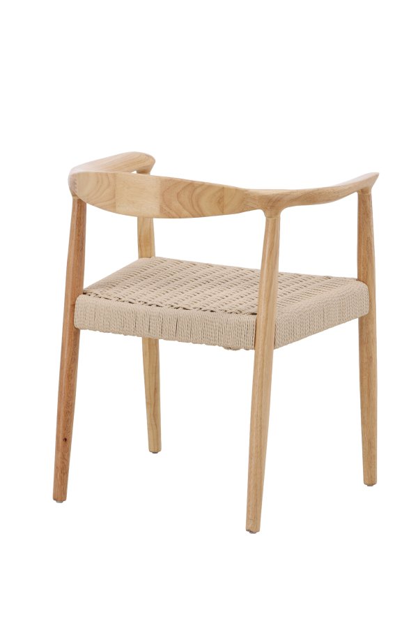 VENTURE DESIGN Lov&ouml;n Spisestole 2-pak - Gummitr�sstel Hvidvasket / Beige Reb