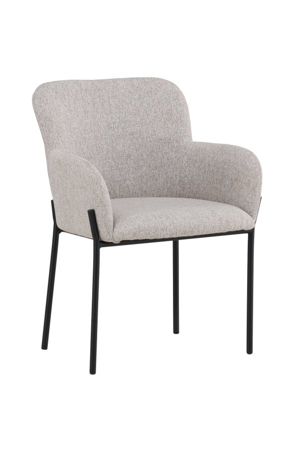 VENTURE DESIGN V&auml;t&ouml; Spisestol - Sort st�lstel / Beige stof