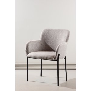 VENTURE DESIGN V&auml;t&ouml; Spisestol - Sort st�lstel / Beige stof