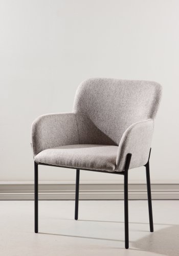 VENTURE DESIGN V�t� spisebordsstol, m. arml�n - beige stof og sort st�l